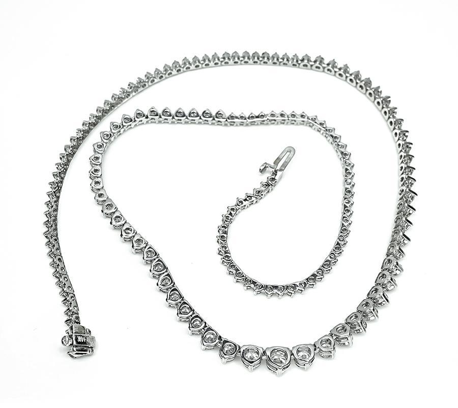 8.00ct Diamond Tennis Necklace In Good Condition For Sale In New York, NY