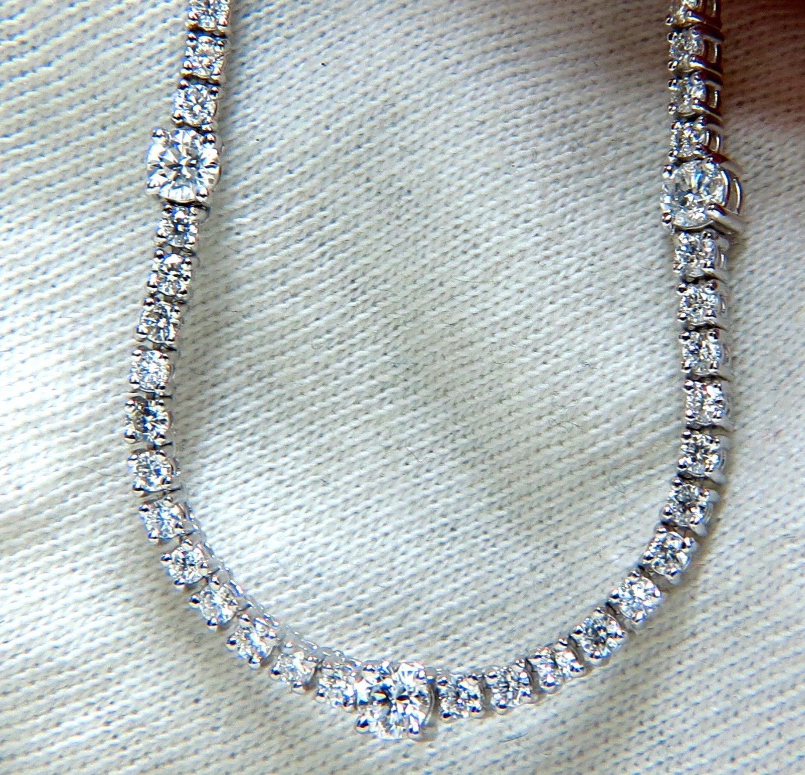Round Cut 8.00ct diamonds rounds eternity riviera necklace 14kt 7 spacer / 149 diamond