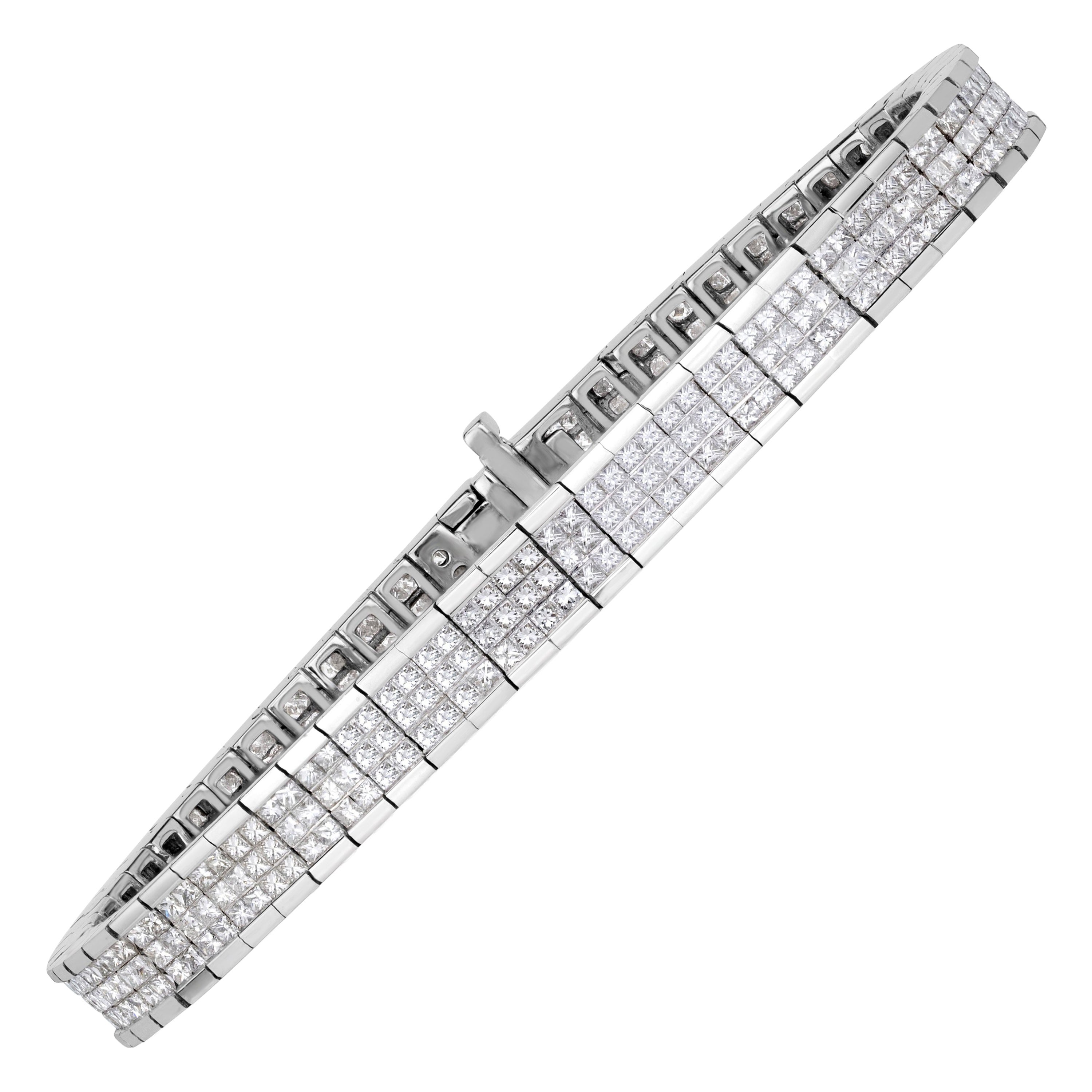 8.00ct Princess Cut Diamond Bracelet in 18K White Gold