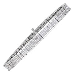 8.00ct Princess Cut Diamond Bracelet in 18K White Gold