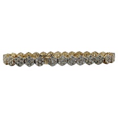 Bracelet de tennis en or jaune 14K avec diamant en grappe de 8,01 carats