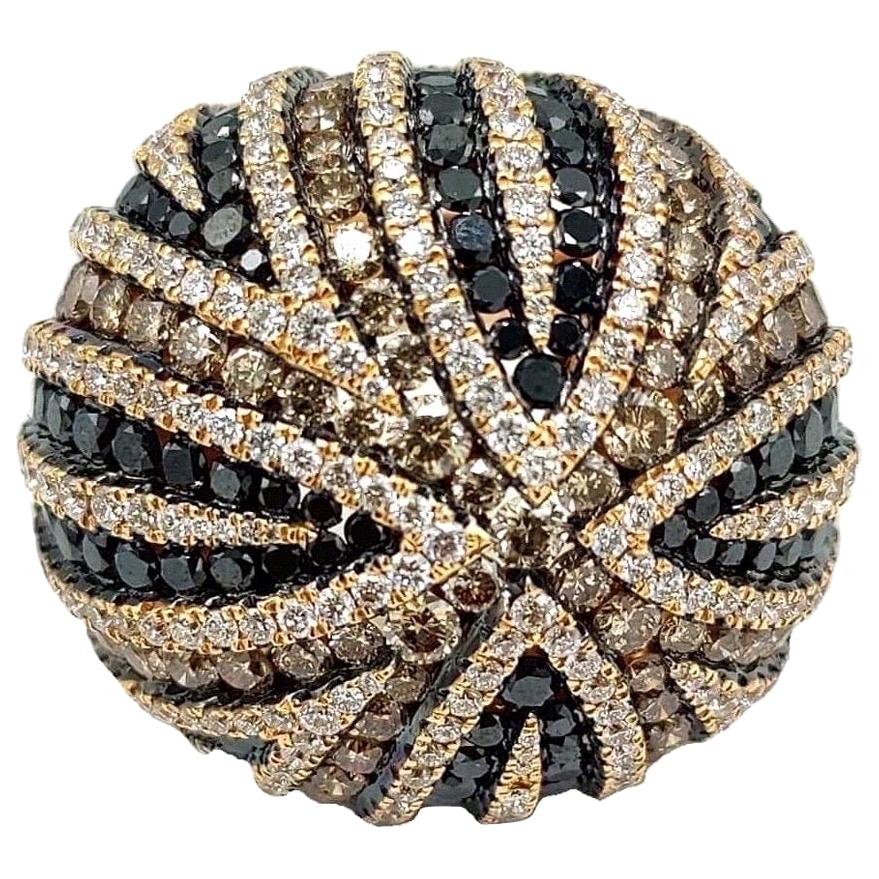 For Sale:  8.01 Carat Diamond 18 Karat Rose Gold Bombe Ring