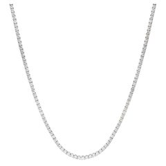 8,01 Karat Diamant-Tennis-Halskette aus 14 Karat Weißgold