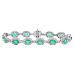 Diana M. Bracciale con smeraldo e diamanti da 8,01 carati in oro bianco