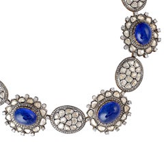 80.1 Carat Tanzanite Rose Cut Diamond Maharaja Necklace