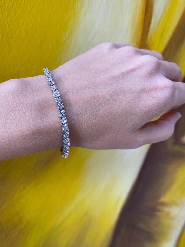 Carat Total Weight Round Diamond 14 Karat White Gold Tennis