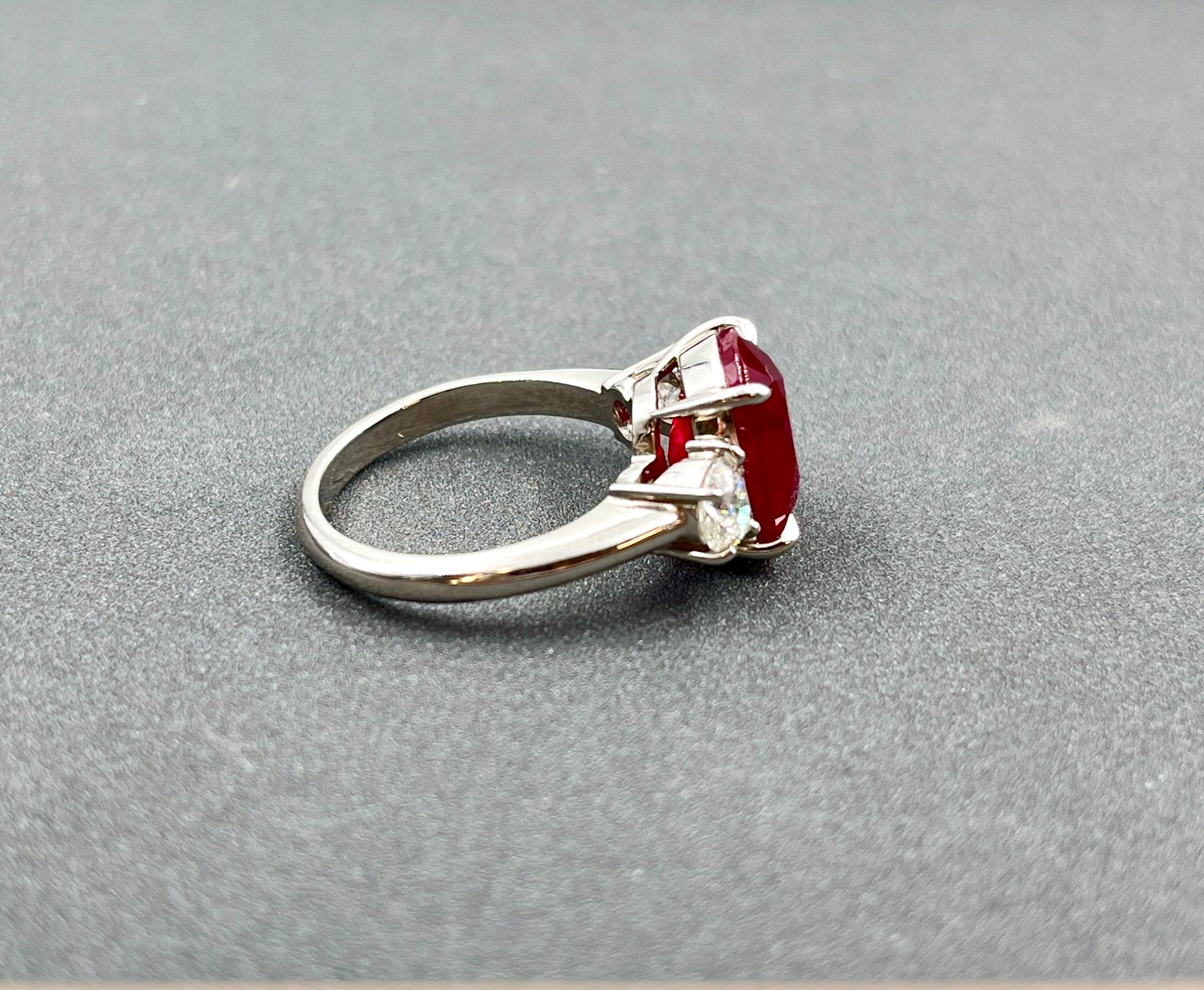 Ring mit 8,01 Karat zertifiziertem natürlichem Burma-Rubin & Diamant für Damen oder Herren