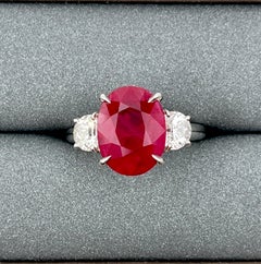 Ring mit 8,01 Karat zertifiziertem natürlichem Burma-Rubin & Diamant