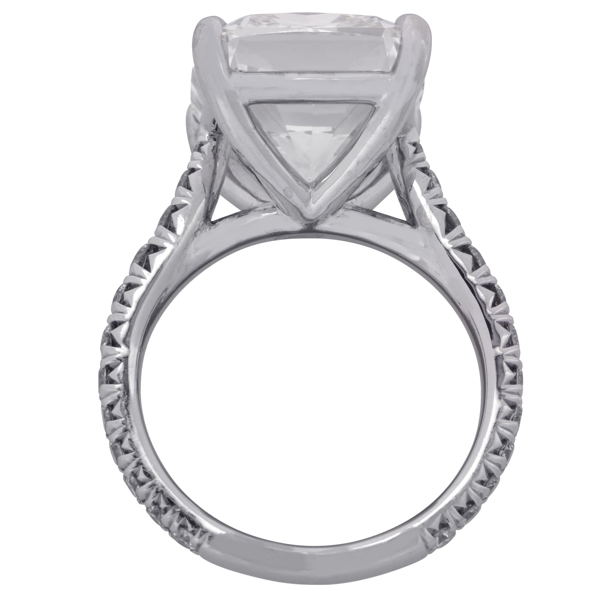 Modern Vivid Diamonds 8.02 Carat Cushion Cut Diamond Engagement Ring