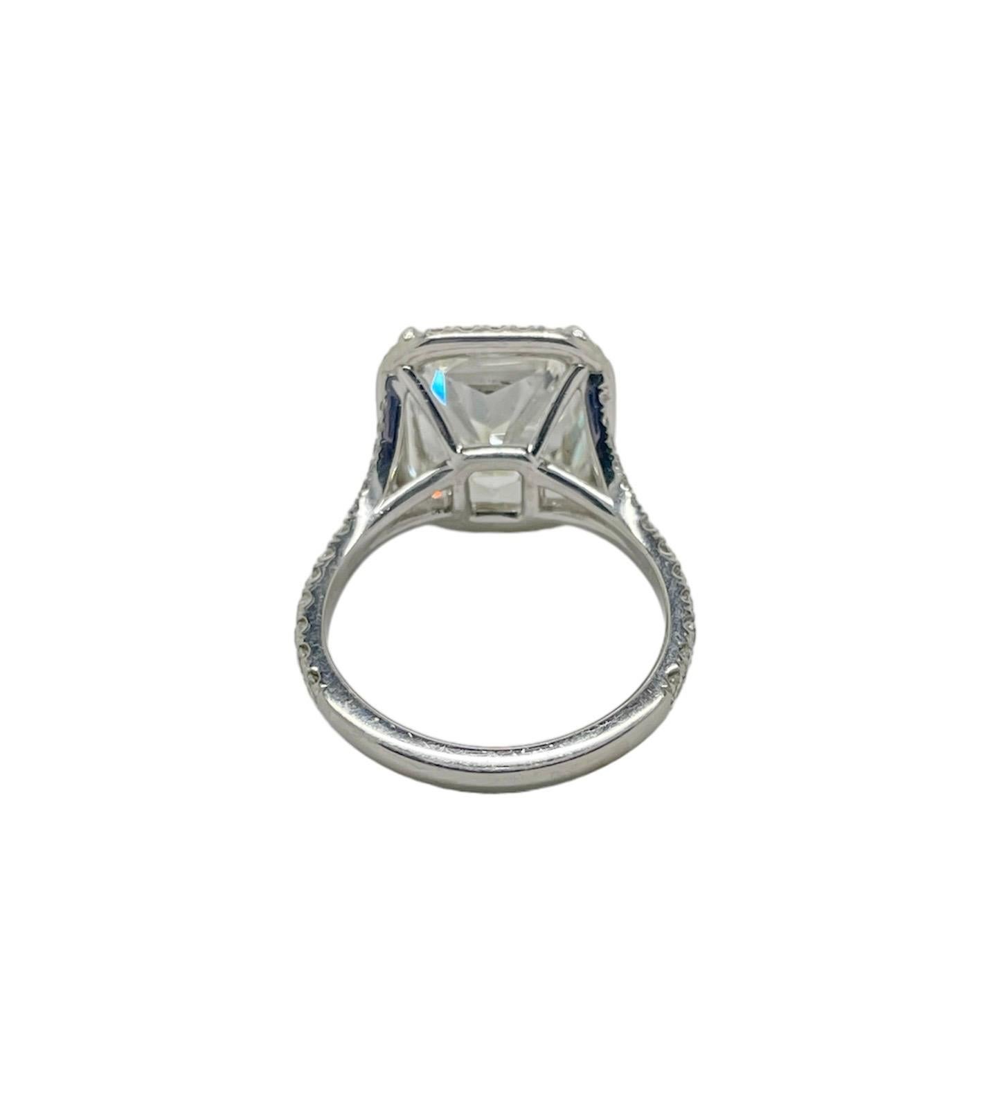 Women's 8.02 Carat Cushion Cut Diamond Engagement Ring For Sale