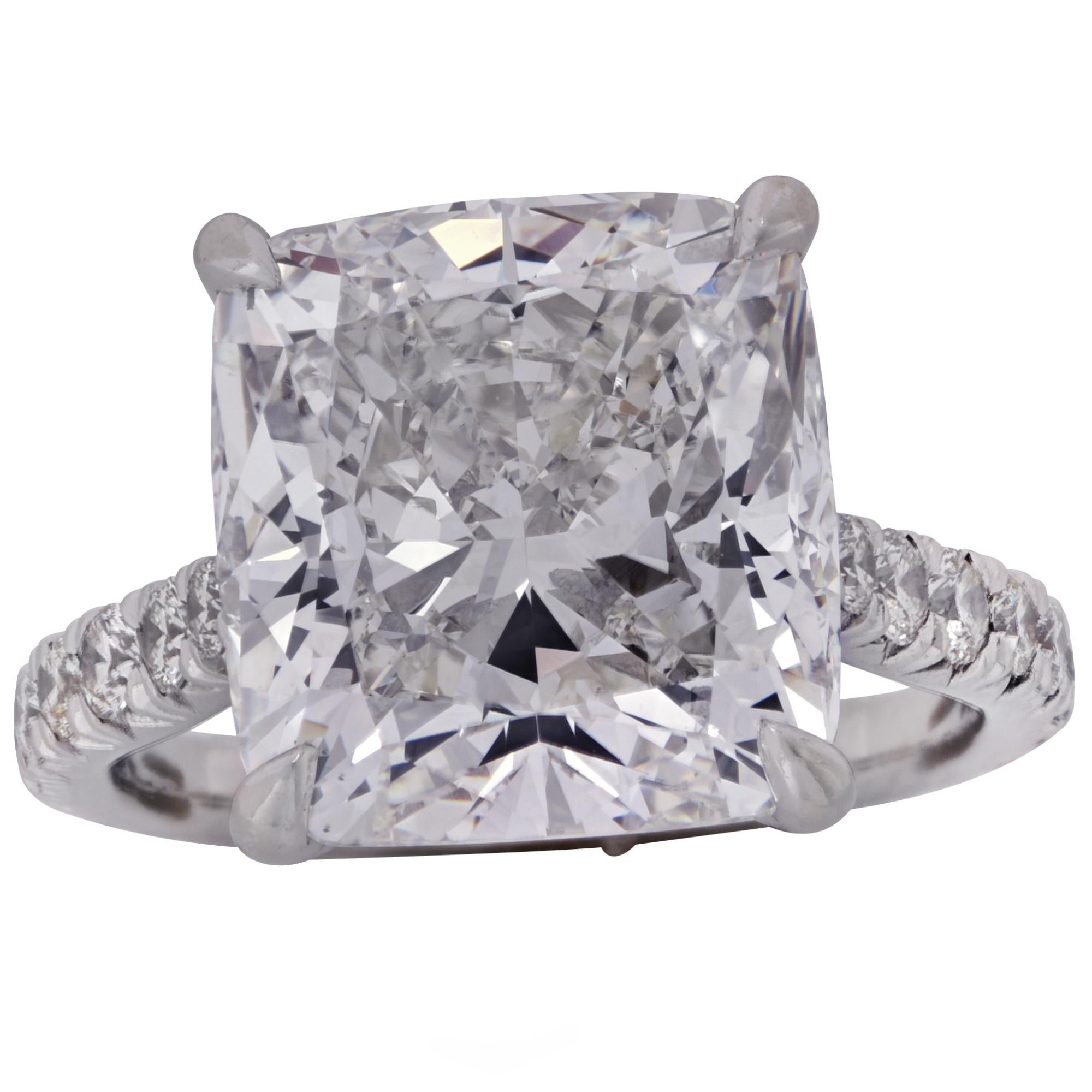 Vivid Diamonds 8.02 Carat Cushion Cut Diamond Engagement Ring