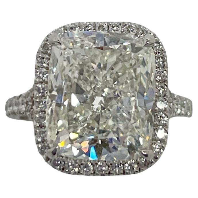 8.02 Carat Cushion Cut Diamond Engagement Ring For Sale
