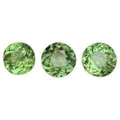 8.02 Ct Natural Green Peridot Loose Gemstones, Round Cut, Rare Needle Inclusions