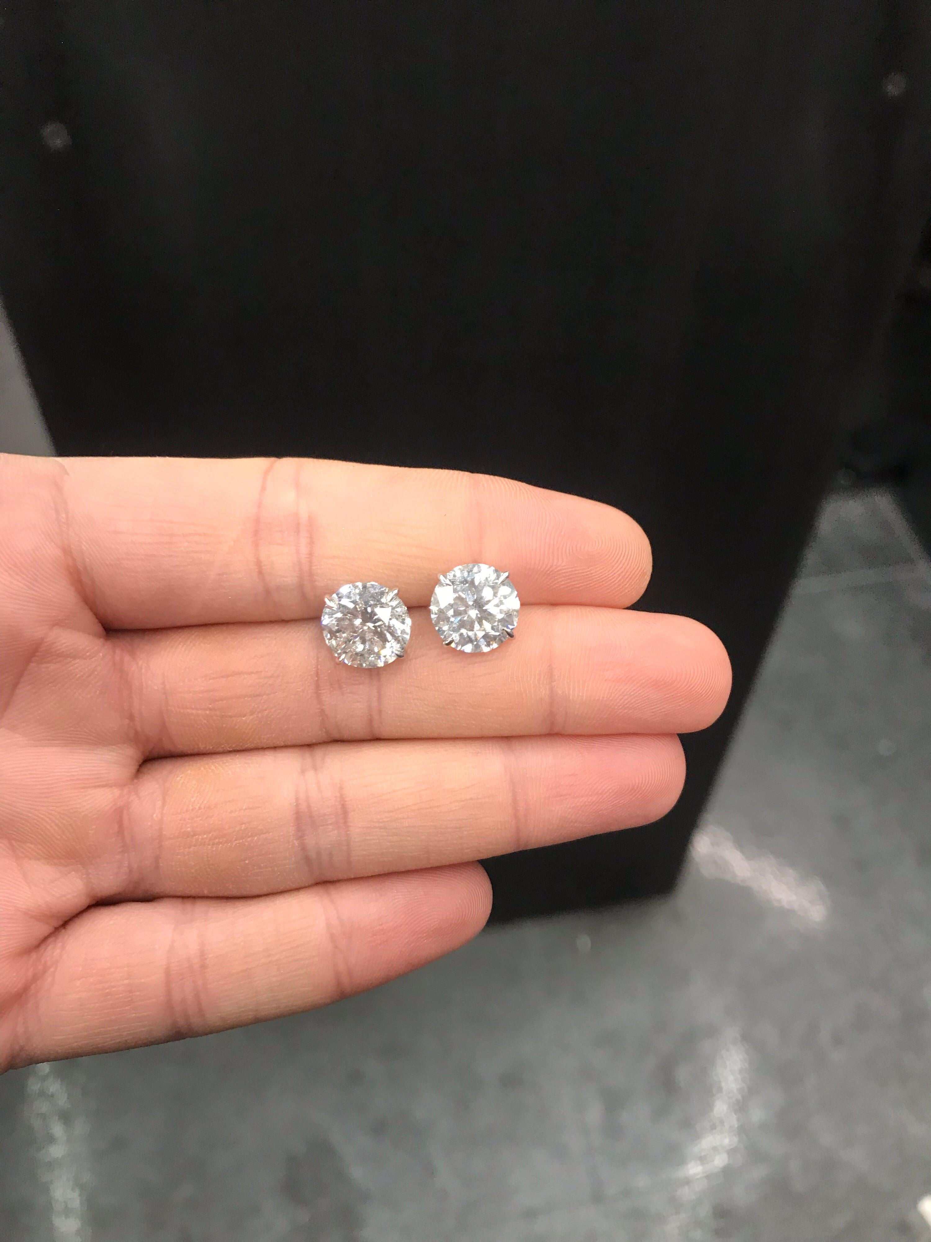 4 carat diamond stud earrings