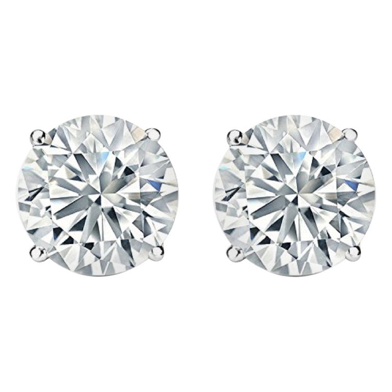 8.03 Carat Diamond Stud Earrings GH I1 at 1stDibs 4 carat diamond