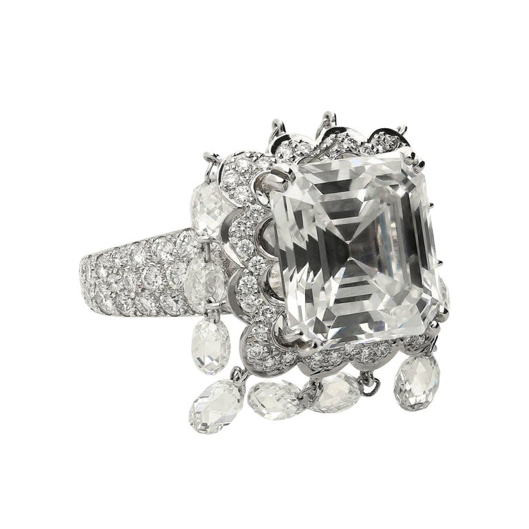 8.03 Carat Emerald-Cut Boucheron "Laperouse" Briolette GIA Diamond Ring For  Sale at 1stDibs | briolette diamond ring, boucheron diamond ring, boucheron  engagement ring