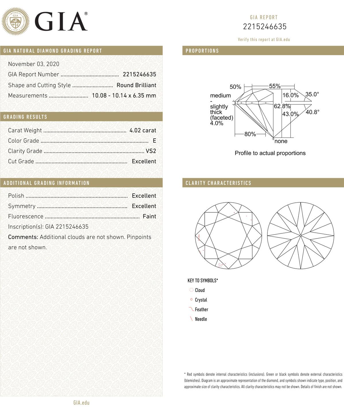 Brilliant Cut 8.03tcw Round Brilliant Diamond Stud Earrings 'E/VS2'