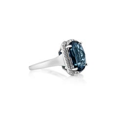 Sunita Nahata London Blue Topaz 8.04ct. Fancy Ring in 18KWG with Diamond.