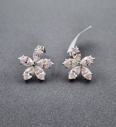 8.04 ct Marquise Flower Diamond Earrings