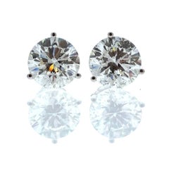 8.04 Total Carat Weight EGL Certified Round Diamond Studs In 14k White Gold