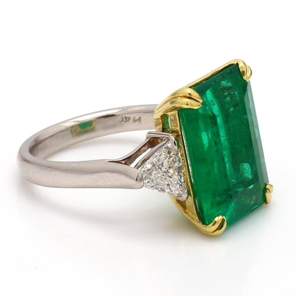 8,04ct Smaragdschliff Kolumbianischer Smaragd Ring im Angebot 1