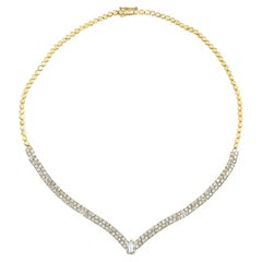 8,05 Karat Diamant Lor Collier Halskette in 14 Karat Gelbgold, Shlomit Rogel