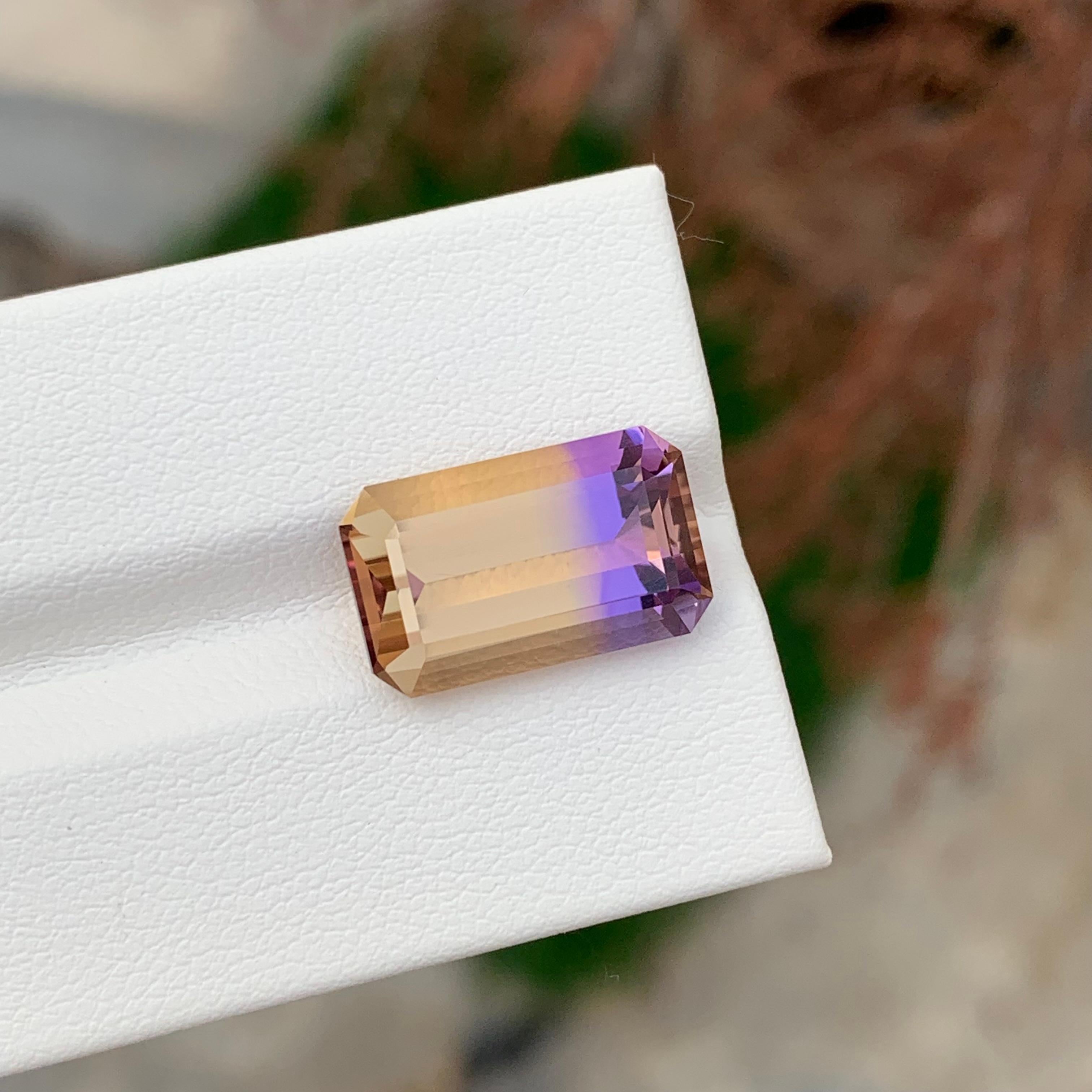8.05 Karat natürlicher loser Ametrin Smaragd Form Edelstein für Damen oder Herren im Angebot