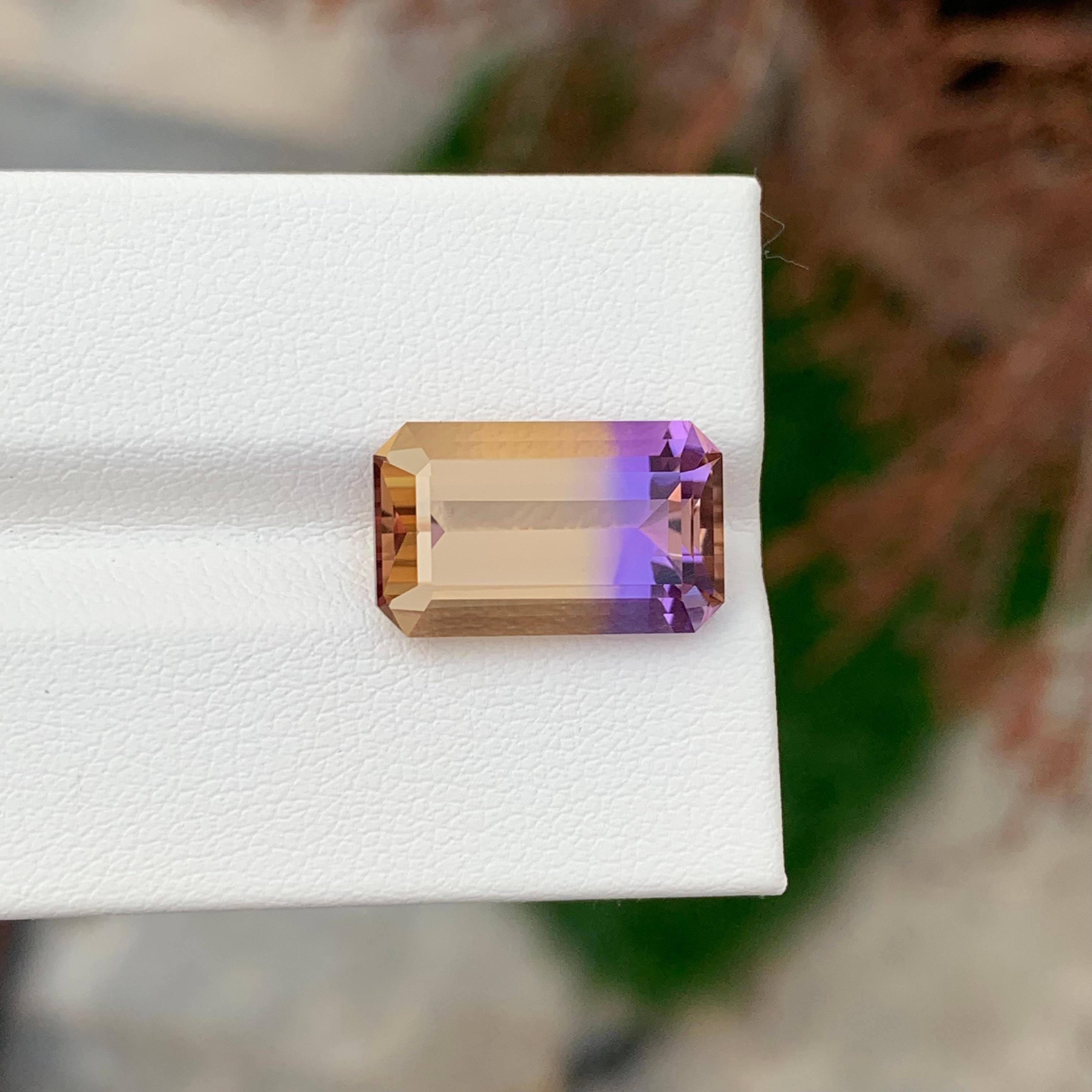 8.05 Karat natürlicher loser Ametrin Smaragd Form Edelstein im Angebot 1