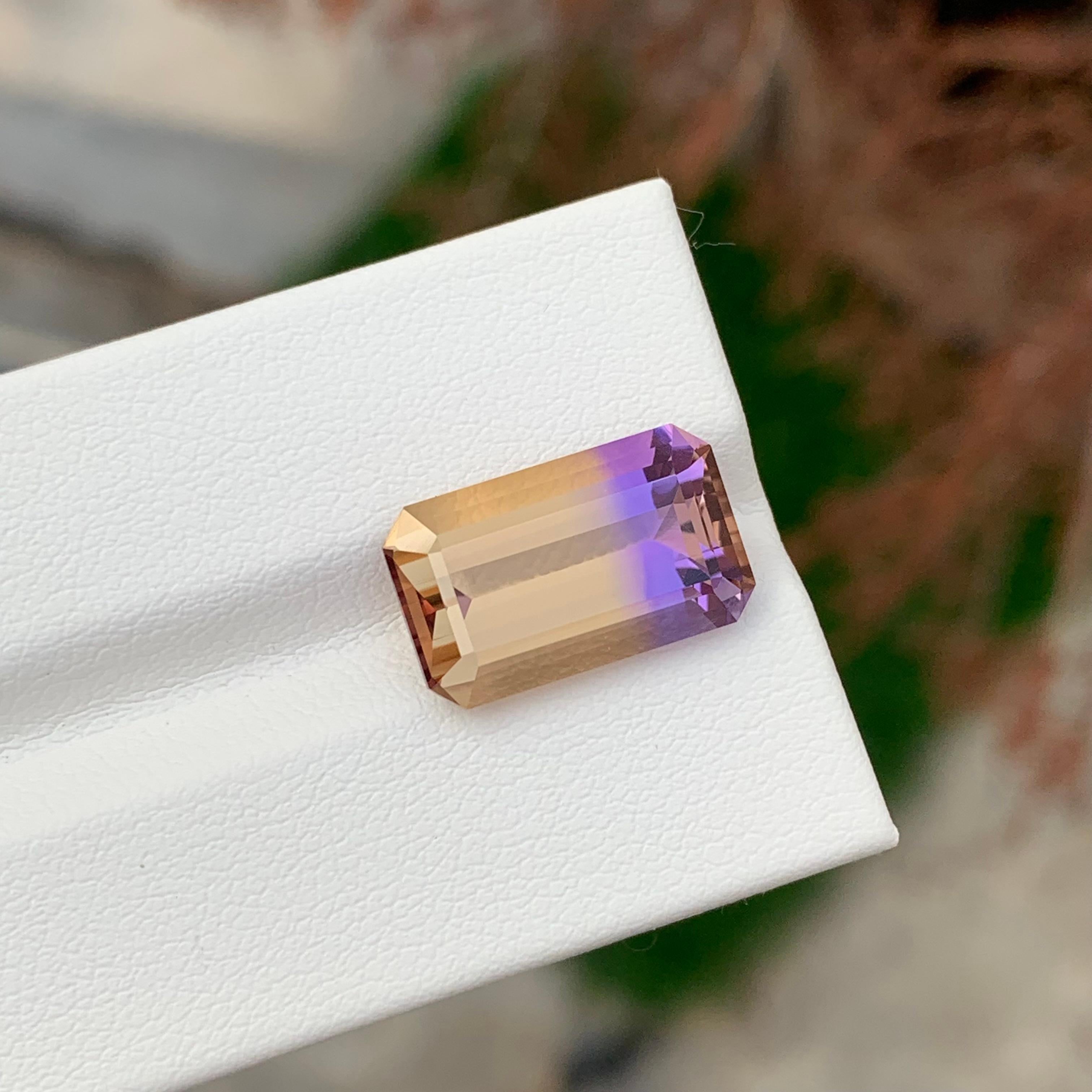8.05 Karat natürlicher loser Ametrin Smaragd Form Edelstein im Angebot 2