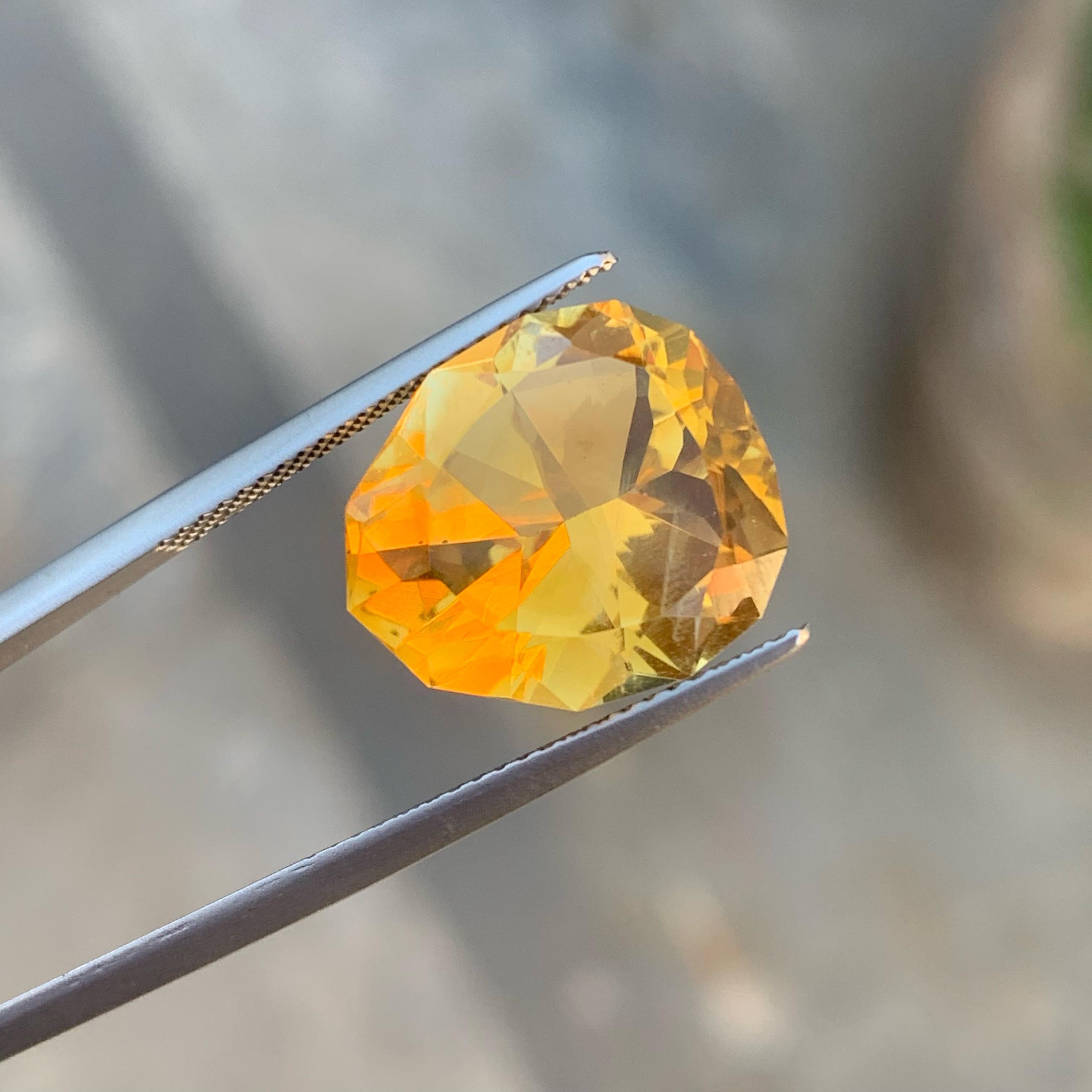 Brilliante Naturelle Orange Jaune Citrine 8.05 CT AAA Loupe Clean Citrine Jewelry en vente 1