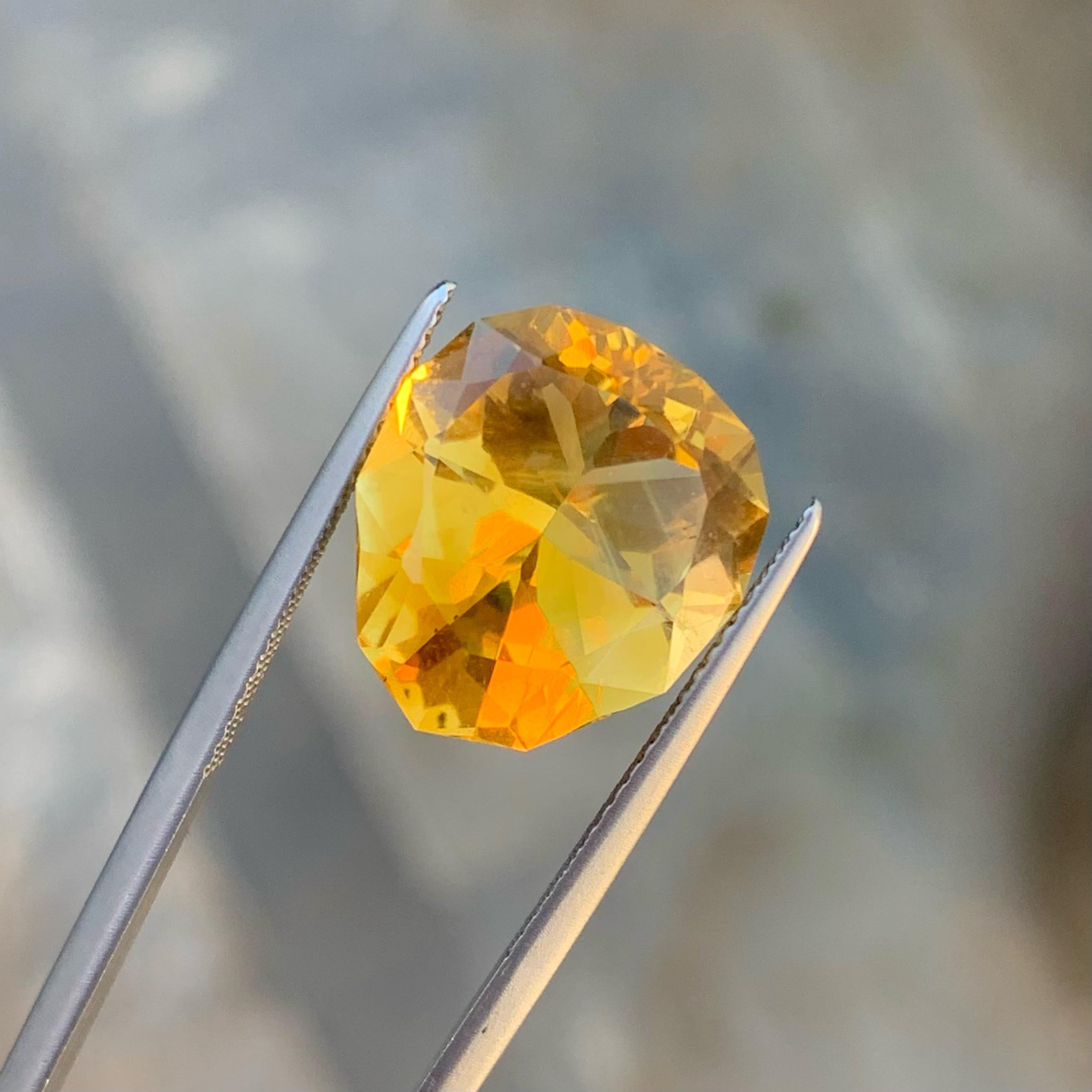 Brilliante Naturelle Orange Jaune Citrine 8.05 CT AAA Loupe Clean Citrine Jewelry en vente 2