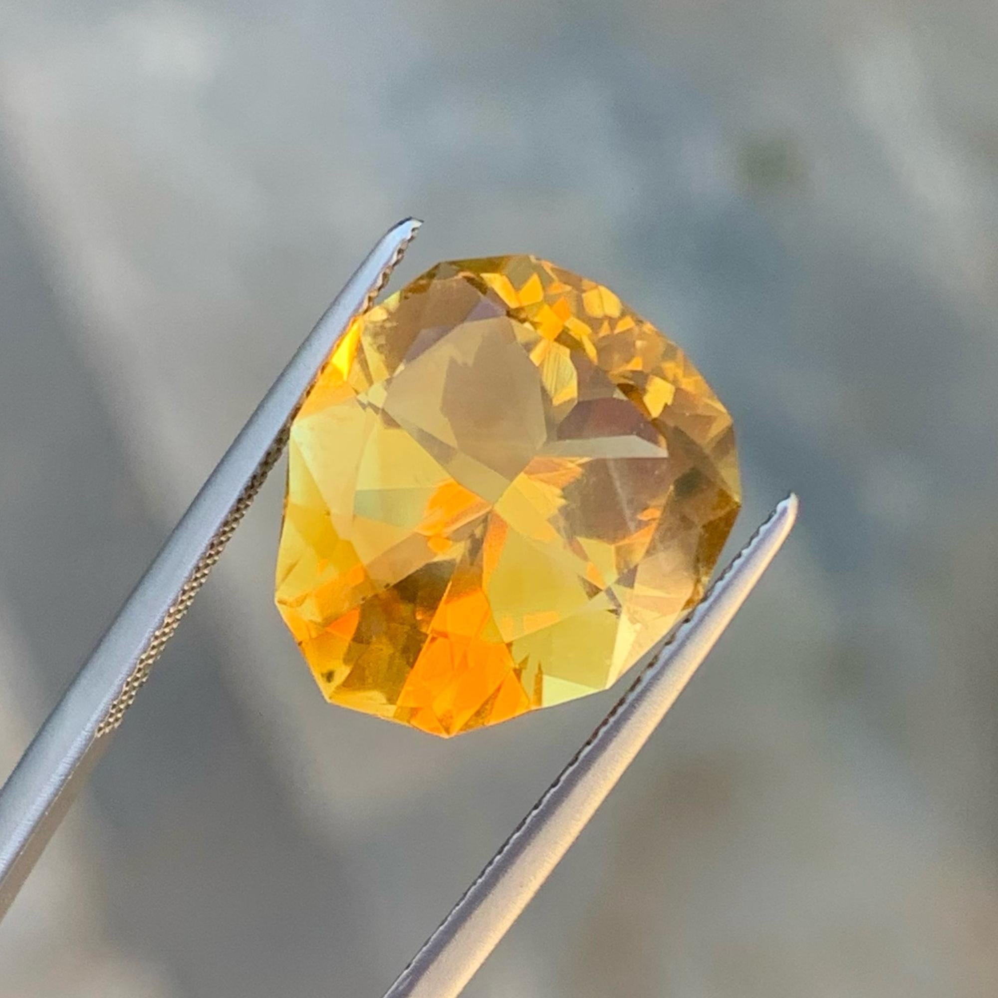 Brilliante Naturelle Orange Jaune Citrine 8.05 CT AAA Loupe Clean Citrine Jewelry en vente 3