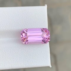 8.05 Carati di Kunzite rosa naturale allentata Pietra gemma afgana taglio smeraldo