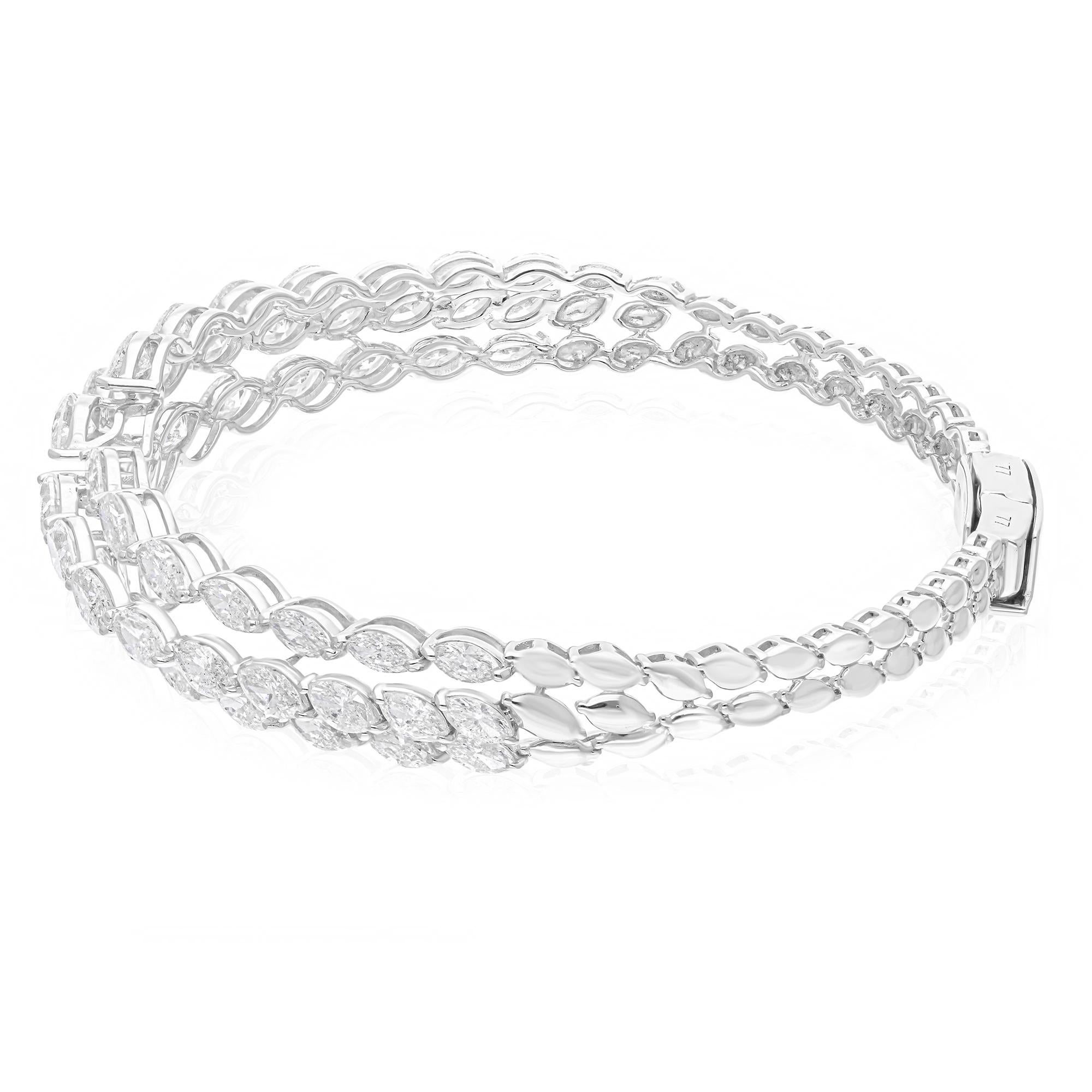 8,05 Carati SI Chiarezza HI Colore Diamante Bracciale Bangle Oro Bianco 14 Karati In condizioni Nuovo in vendita a Diera, Dubai
