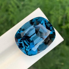 80.50 Carat Huge Glamorous Faceted London Blue Topaz Cushion Shape Gem