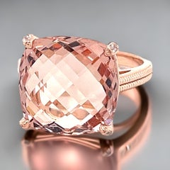 8,05 Karat Morganit Verlobungsring Kissenschliff Solitär Ring Roségold Ehering