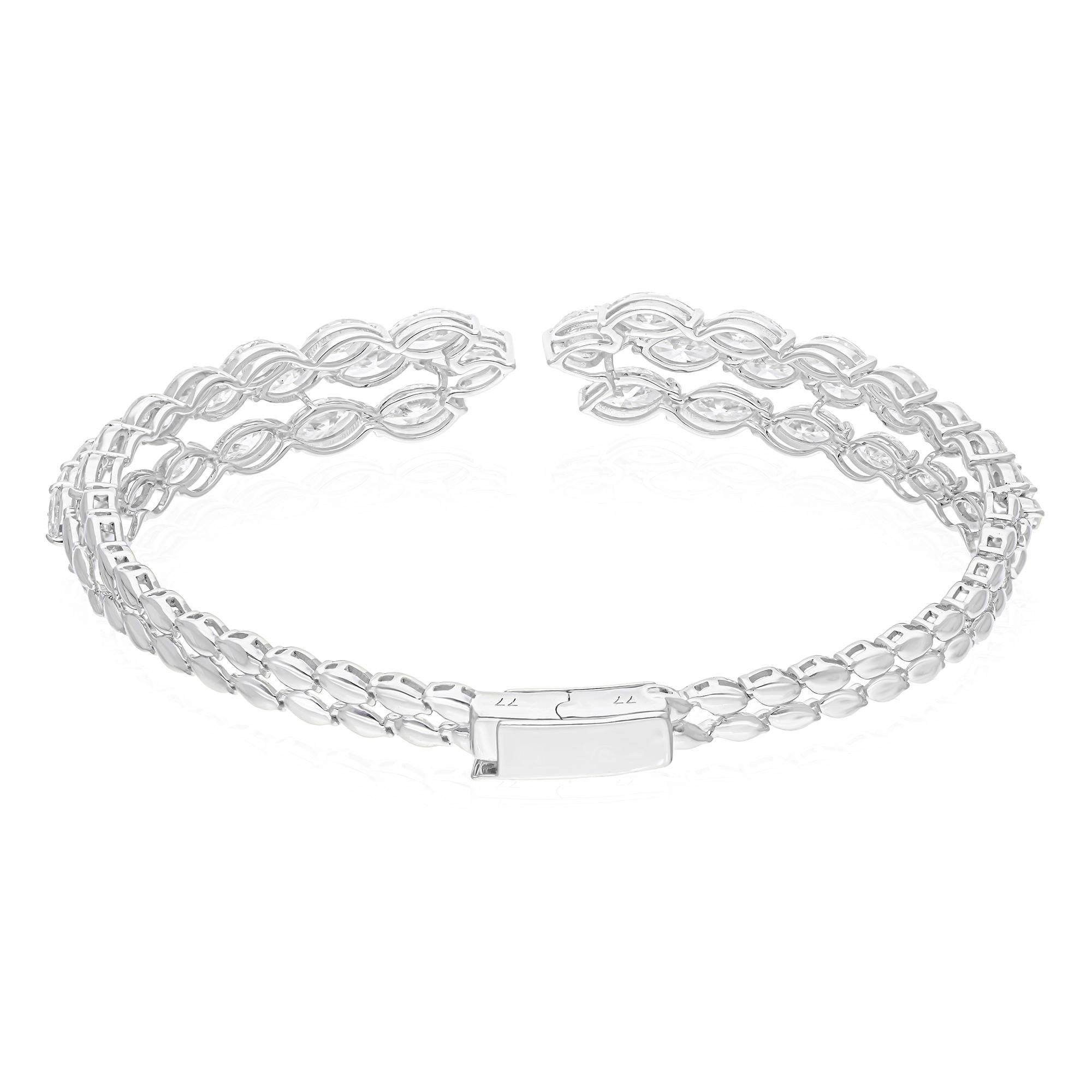 8,05Ct SI Reinheit HI Farbe Diamant Verlobungsarmband 14 Karat Weißgold (Moderne) im Angebot