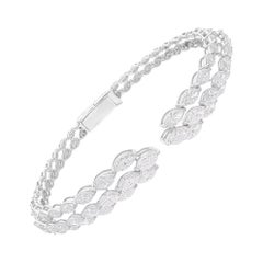 8.05Ct SI Reinheit HI Farbe Diamant Verlobungsarmband 18 Karat Weißgold
