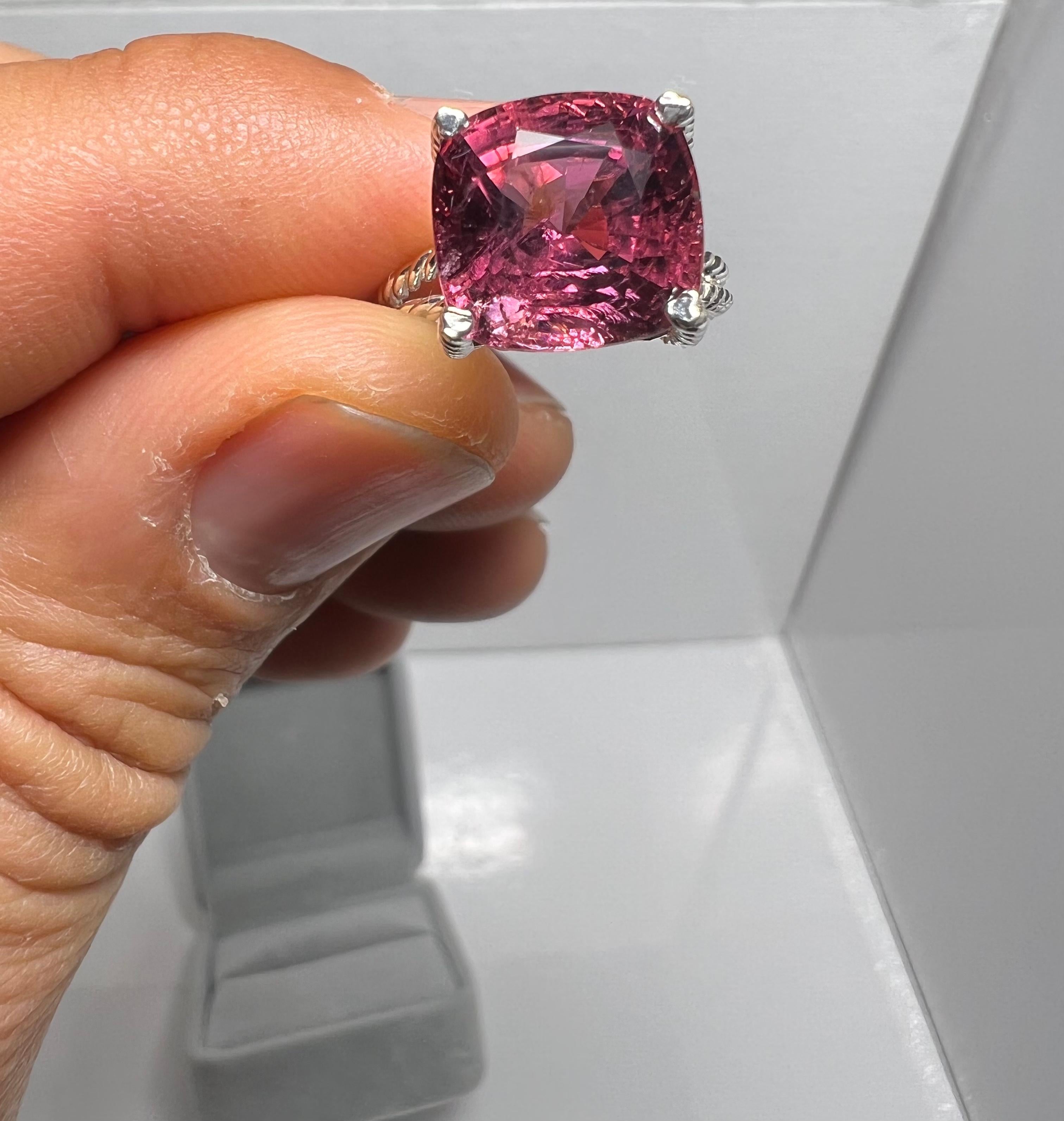8,06 Karat lila roter Spinell 925 Silber Ring GIA zertifiziert im Angebot 3