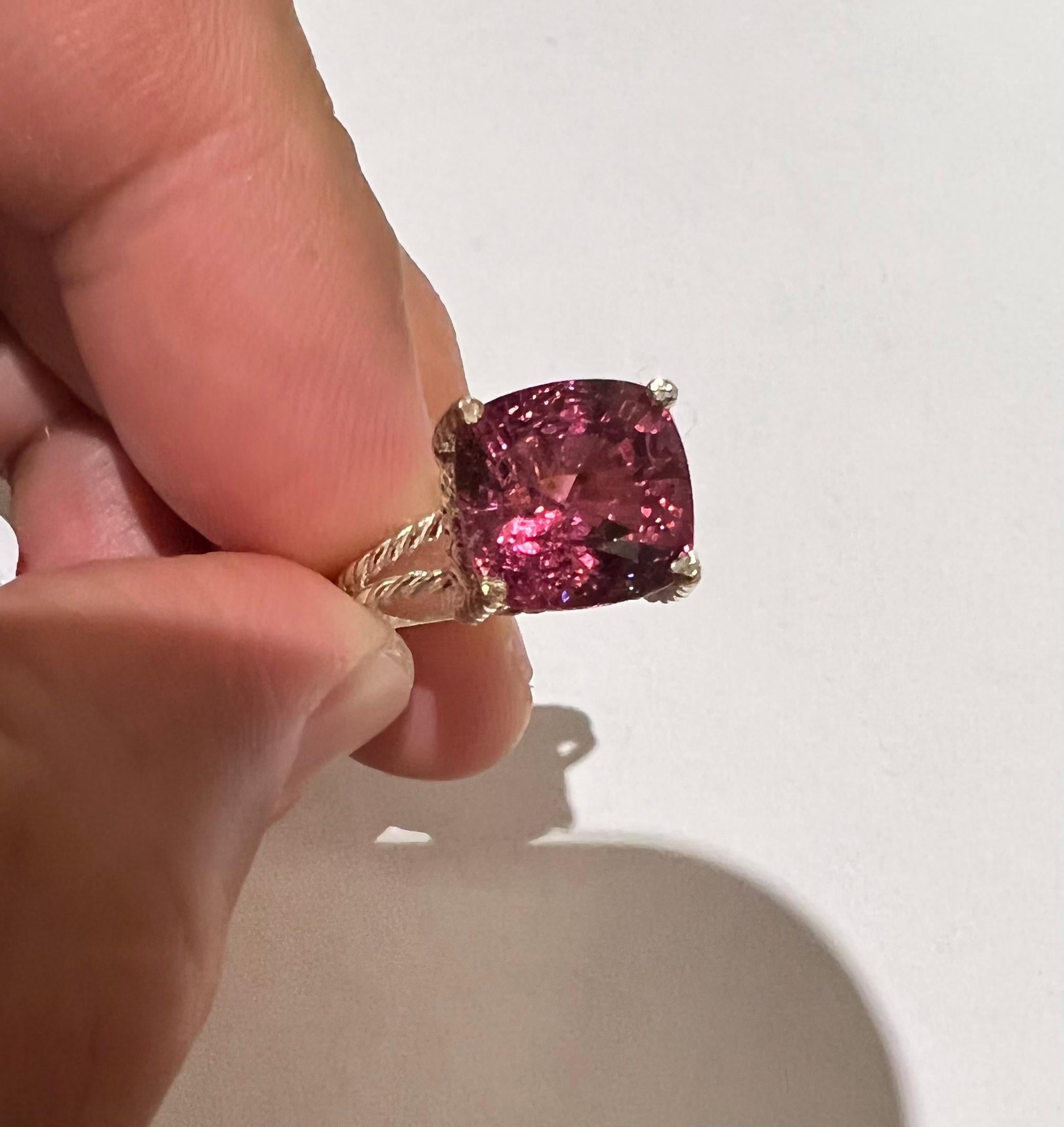 8,06 Karat lila roter Spinell 925 Silber Ring GIA zertifiziert im Angebot 4
