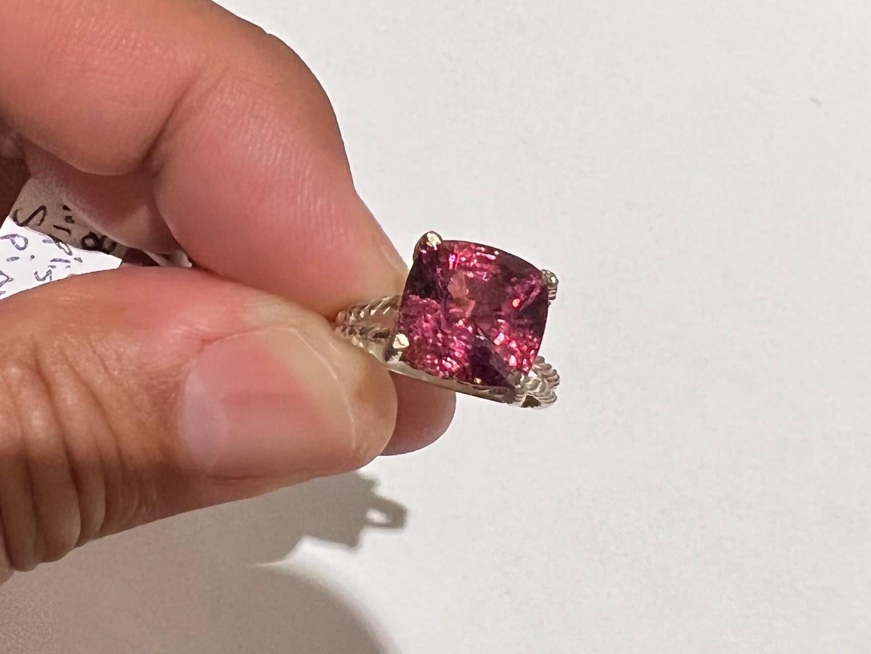 8,06 Karat lila roter Spinell 925 Silber Ring GIA zertifiziert im Angebot 6