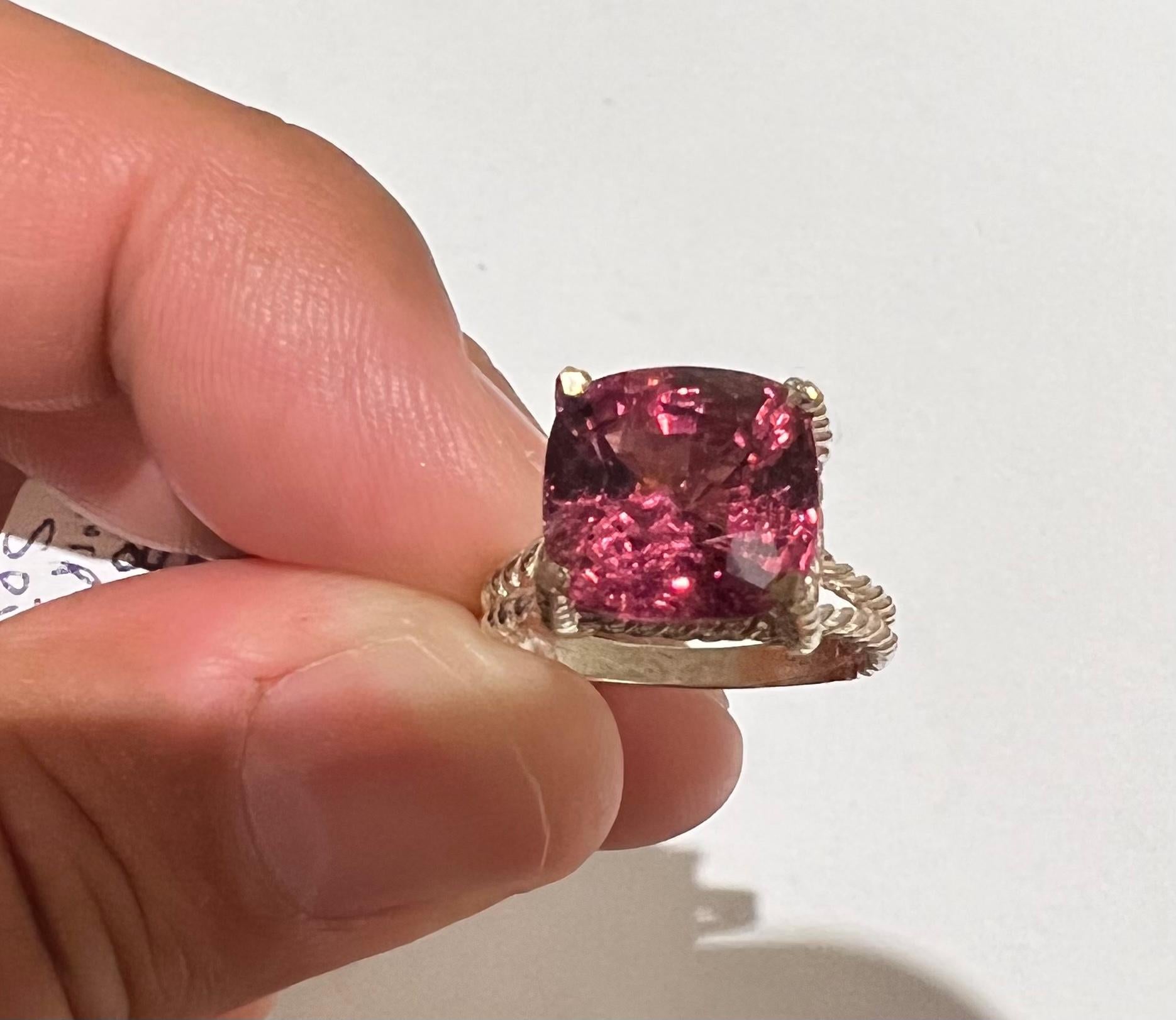 8,06 Karat lila roter Spinell 925 Silber Ring GIA zertifiziert im Angebot 7