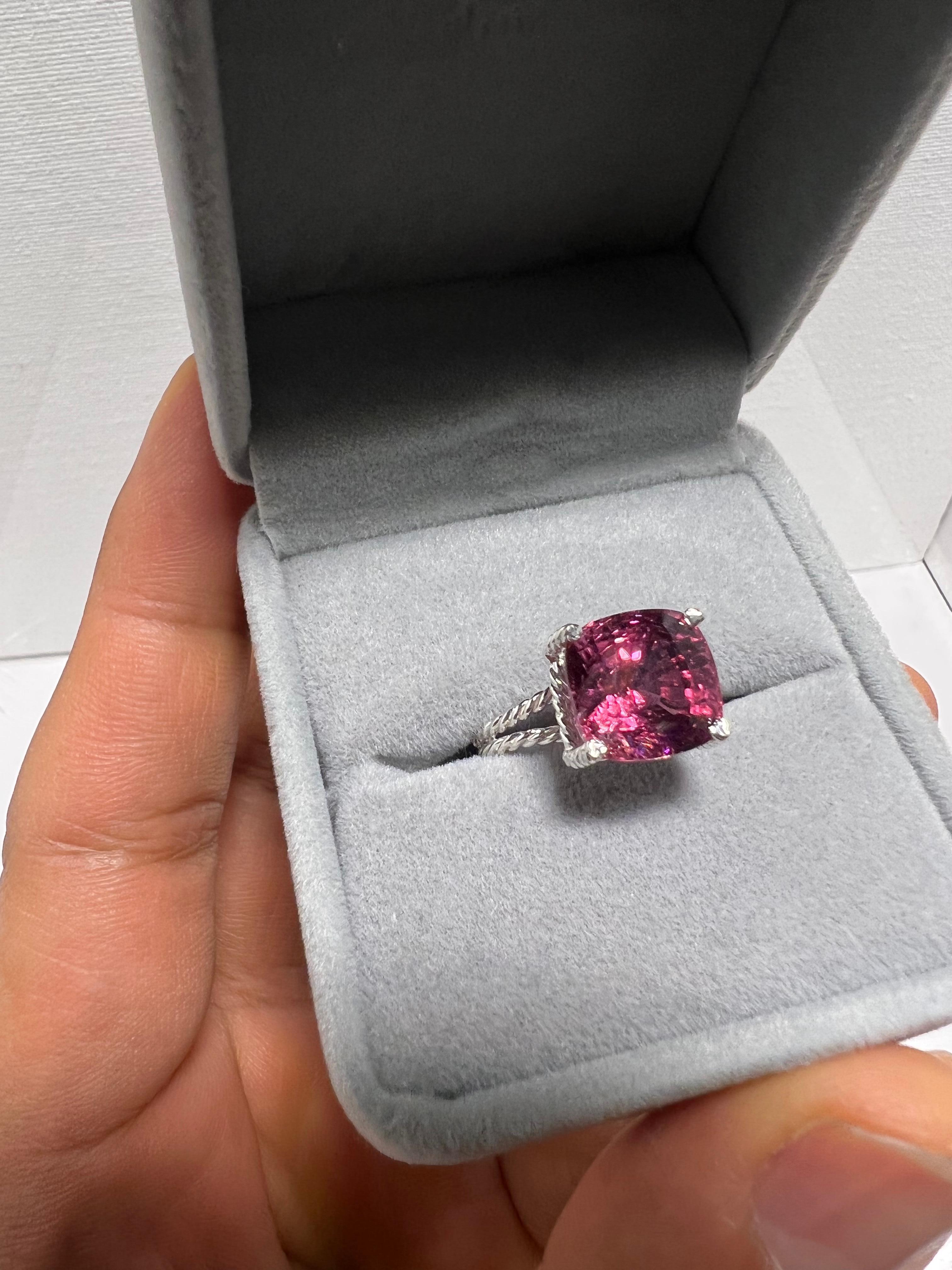 8,06 Karat lila roter Spinell 925 Silber Ring GIA zertifiziert im Zustand „Neu“ im Angebot in Omaha, NE