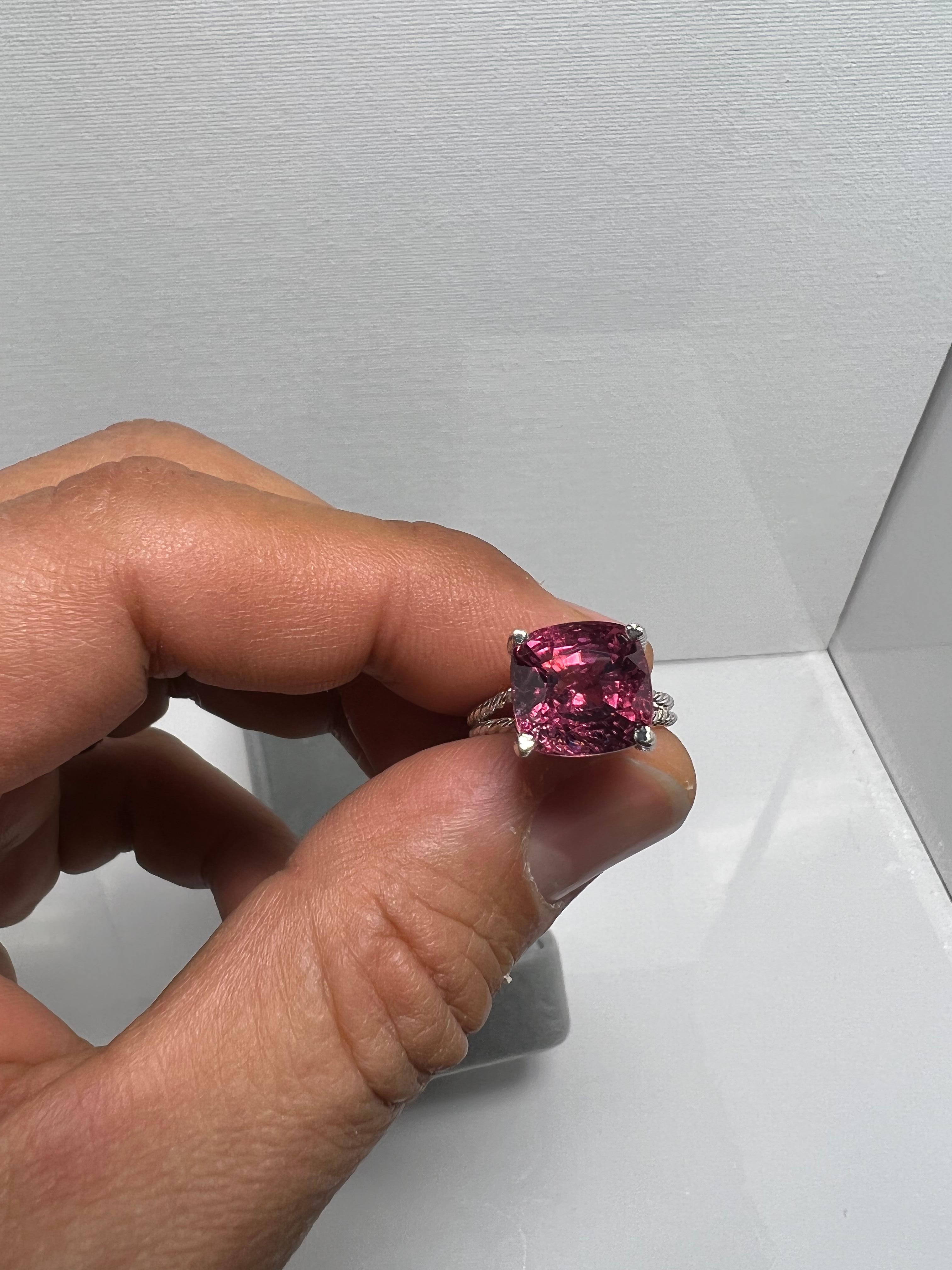 8,06 Karat lila roter Spinell 925 Silber Ring GIA zertifiziert im Angebot 2