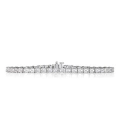 8.06ct Emerald Cut Diamond Tennis Bracelet in 18K White Gold