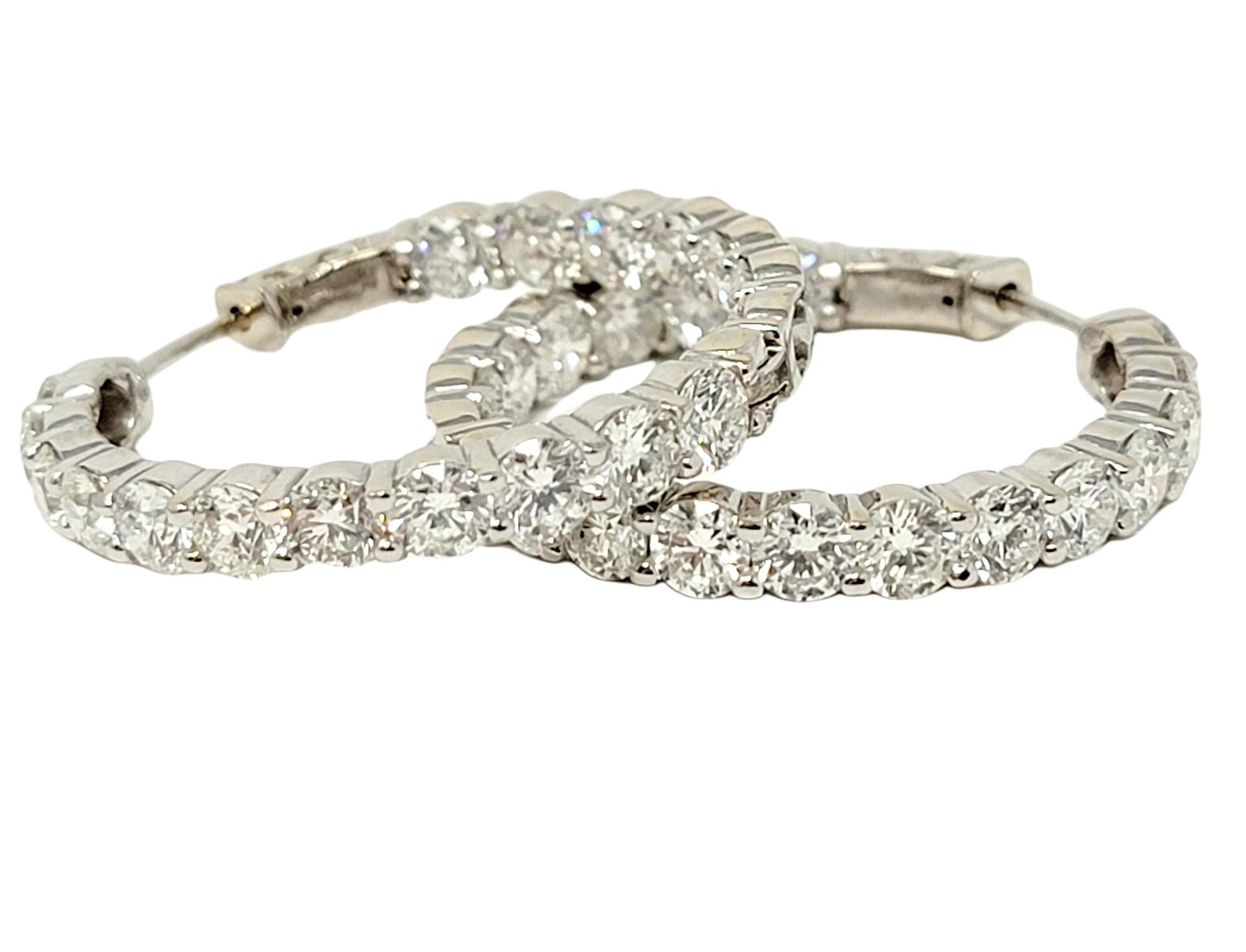 8,07 Karat runder Brillant-Diamant-Ohrringe mit Scharnier 14 Karat Gold im Angebot 2