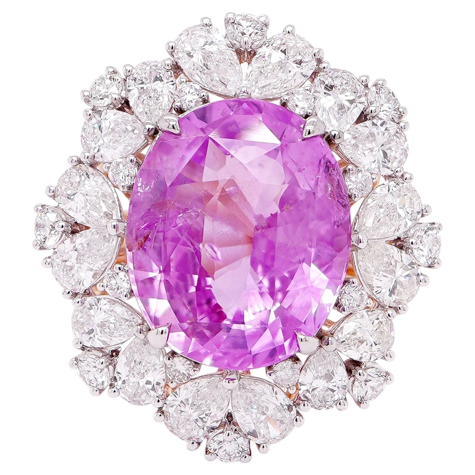 8.07 Carats Certified Padparadscha Sapphire No Heat Sri Lanka Solitaire Ring