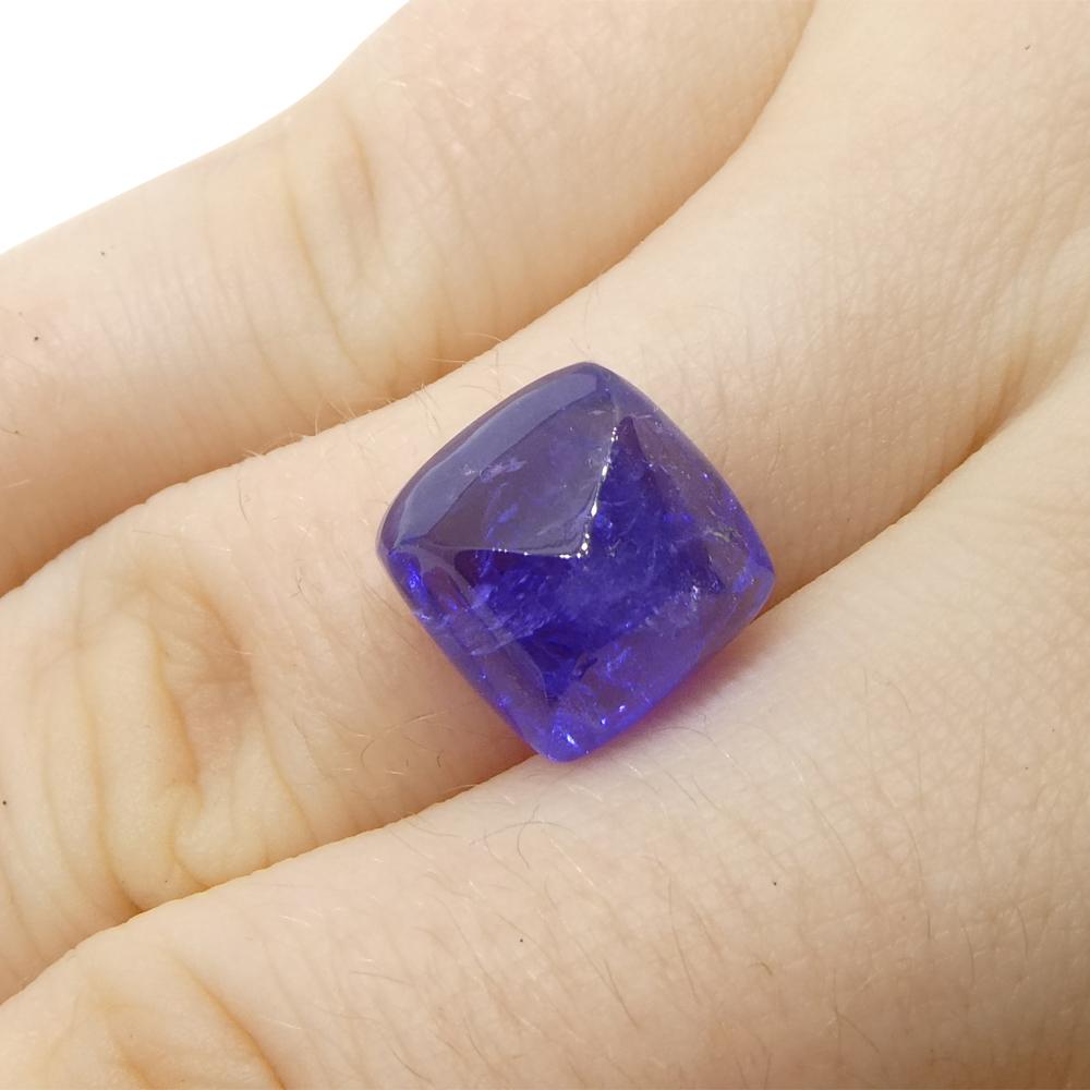 8.07ct Cushion Sugarloaf Double Cabochon Violet Blue Tanzanite from Tanzania For Sale 6