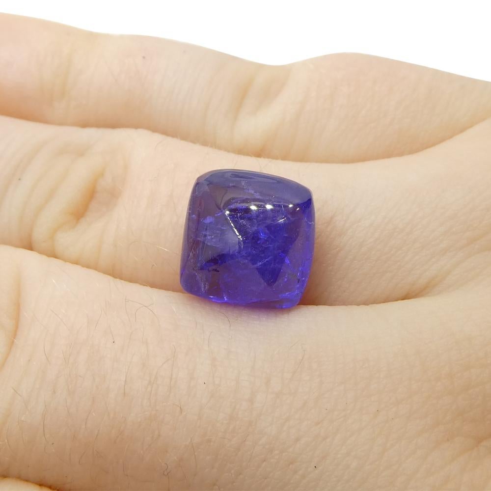 8.07ct Cushion Sugarloaf Double Cabochon Violet Blue Tanzanite from Tanzania For Sale 7