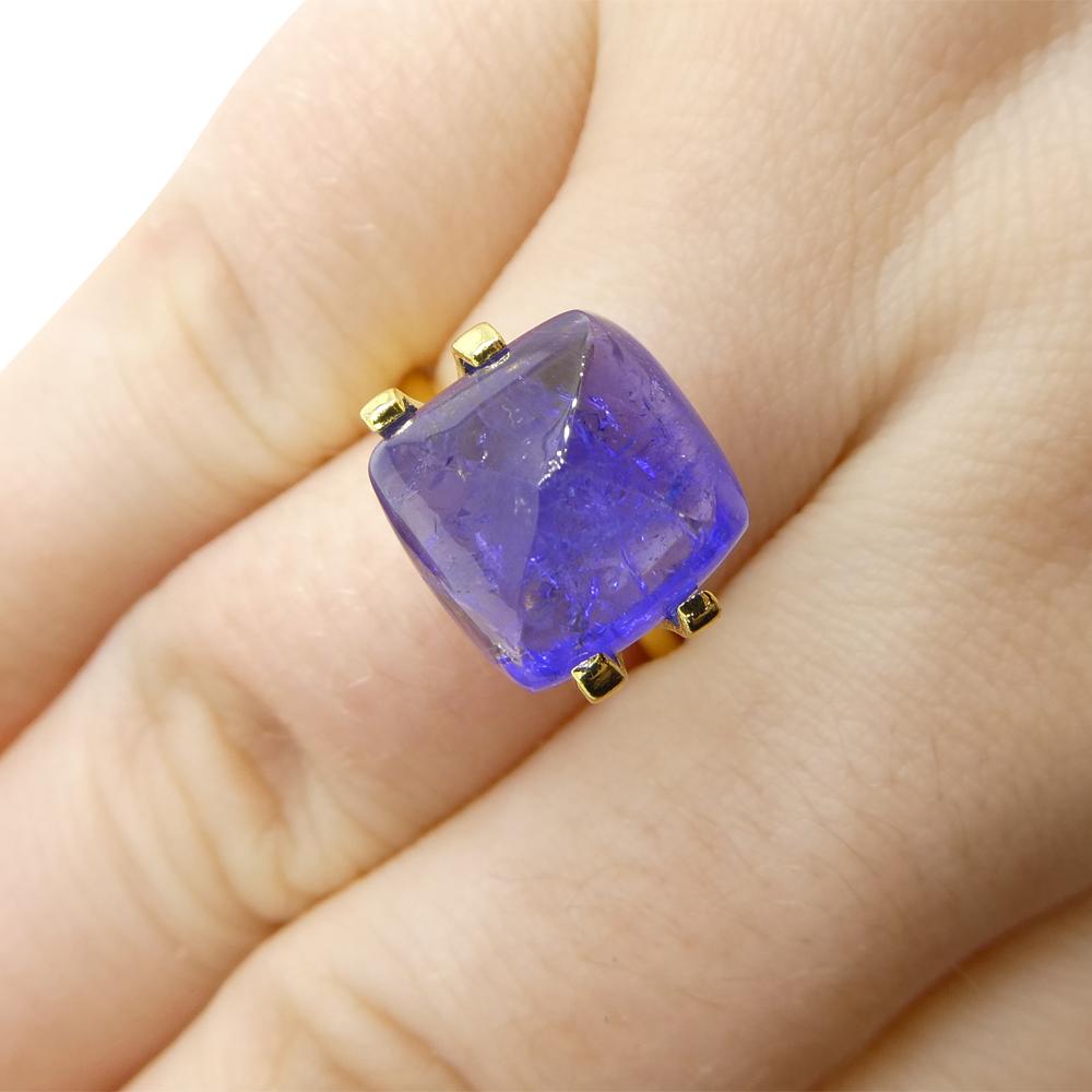8.07ct Cushion Sugarloaf Double Cabochon Violet Blue Tanzanite from Tanzania For Sale 9